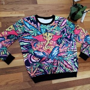 Womens Ganesha NEW unique color boho sweatshirt M